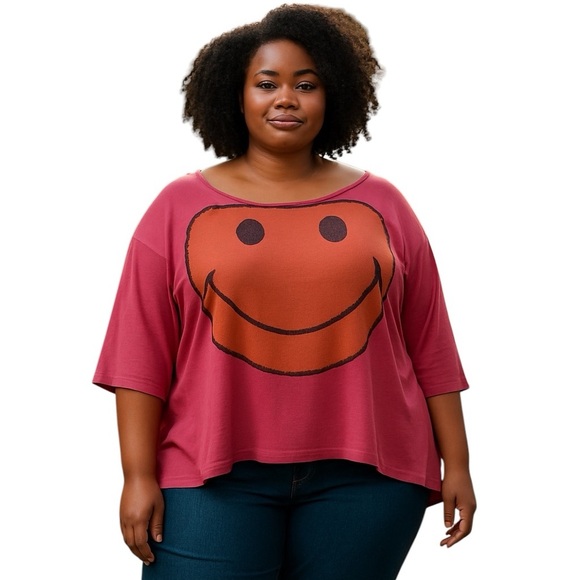 Pink Smiley Face Sweatshirt - Picture 1 of 3